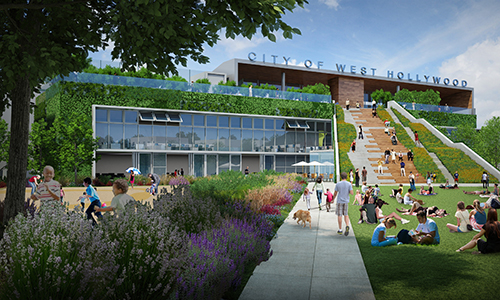 The re-imagined West Hollywood Park by  LPA's integrated design team will include a high-performance recreation center and lively community park.