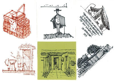 Cocktail Napkin Architecture Sketches by Damon Dusterhoft