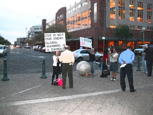 Protestors at GreenBuild 2009