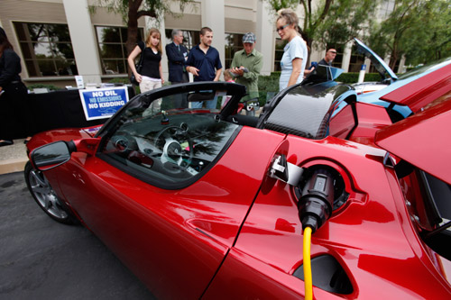 Sustainable Showcase Teslad Roadster Plug In America